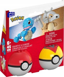 Figurka Mattel MBL POKEMON POKEBALL SQUIRTLE I CUBONE HXP15 WB3 1