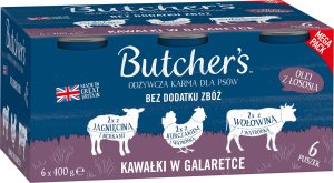 Butcher’s Butcher's Original Recipe in Jelly mieszanka smaków z wątróbką lub nerkami kawałki w galaretce karma dla psa 6 x 400g 2