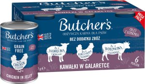 Butcher’s Butcher's Original Recipe in Jelly mieszanka smaków z wątróbką lub nerkami kawałki w galaretce karma dla psa 6 x 400g 3