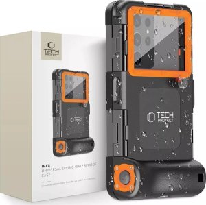 Tech-Protect TECH-PROTECT IPX8 UNIVERSAL DIVING WATERPROOF CASE BLACK/ORANGE 1