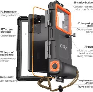 Tech-Protect IPX8 UNIVERSAL DIVING WATERPROOF CASE BLACK/ORANGE 7