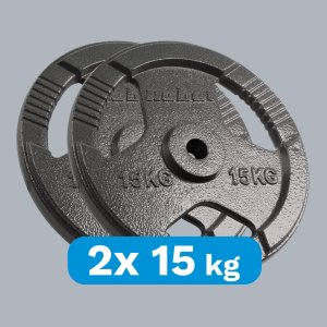 Rebel Zestaw obciążeń żeliwnych 2x15kg, otwór 31mm, talerz z uchwytami, REBEL ACTIVE 5