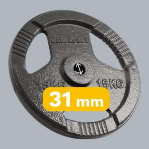 Rebel Zestaw obciążeń żeliwnych 2x15kg, otwór 31mm, talerz z uchwytami, REBEL ACTIVE 8
