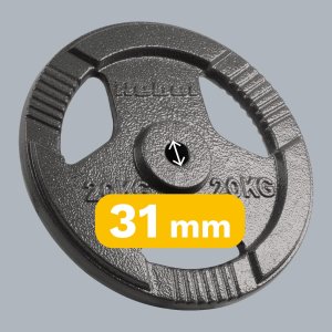 Rebel Obciążenie żeliwne 20kg, otwór 31mm, talerz z uchwytami, REBEL ACTIVE 7