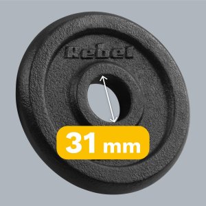 Rebel Zestaw obciążeń żeliwnych 4x1.25kg, otwór 31mm, talerz klasyczny, REBEL ACTIVE 7