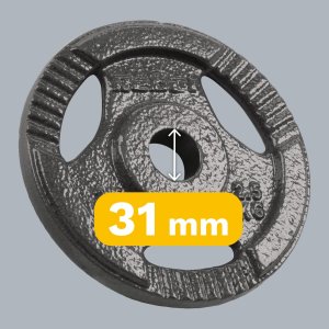 Rebel Zestaw obciążeń żeliwnych 4x2.5kg, otwór 31mm, talerz z uchwytami, REBEL ACTIVE 8