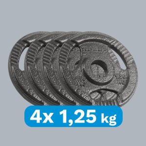 Rebel Zestaw obciążeń żeliwnych 4x1.25kg, otwór 31mm, talerz z uchwytami, REBEL ACTIVE 5