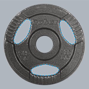 Rebel Zestaw obciążeń żeliwnych 4x1.25kg, otwór 31mm, talerz z uchwytami, REBEL ACTIVE 7