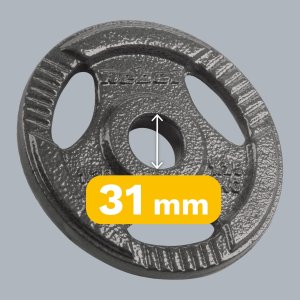 Rebel Zestaw obciążeń żeliwnych 4x1.25kg, otwór 31mm, talerz z uchwytami, REBEL ACTIVE 8