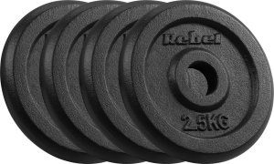 Rebel Zestaw obciążeń żeliwnych 4x2.5kg, otwór 31mm, talerz klasyczny, REBEL ACTIVE 1