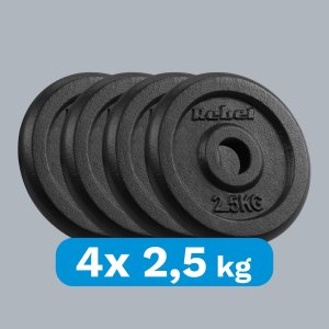 Rebel Zestaw obciążeń żeliwnych 4x2.5kg, otwór 31mm, talerz klasyczny, REBEL ACTIVE 5