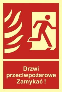 Mój dom Drzwi Przeciwpożarowe Zamykać! Kierunek Drogi Ewakuacyjnej W Prawo 100X148 Libres Polska Sp Bb014_100X148_Ps 5904937049468 1