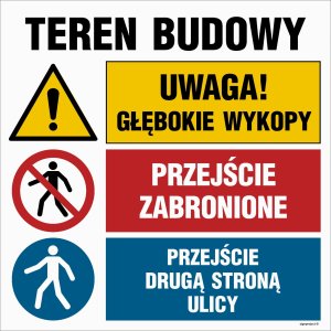 Mój dom Teren Budowy Głębokie Wykopy Przejście Zabronione Drugą Duża Tablica 70X70 Libres Polska Sp Oi033_700X700_Pn 5904937431522 1