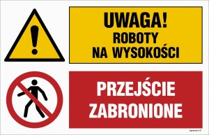 Mój dom Uwaga! Roboty Na Wysokości, Przejście Zabronione 700 X 467  - Duża Tablica Libres Polska Sp Oi039_700X467_Pn 5904937431676 1