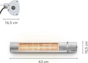 Grzejnik Trotec Halogeninis infraraudonųjų spindulių šildytuvas Trotec IR 2050, galia: 2000 W 10