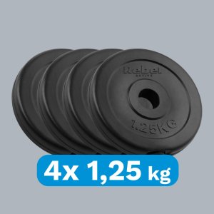 Rebel Zestaw obciążeń bitumicznych 4x1.25kg, otwór 31mm, talerz klasyczny, REBEL ACTIVE 5