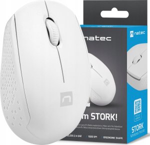 Mysz Natec Mysz bezprzewodowa Natec Stork optyczna 1600 DPI biała 8