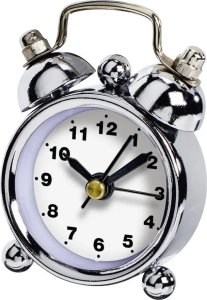 Radio budowlane Hama Hama Nostalgia, Quartz alarm clock, Round, Silver, White, Chrome, Analog, Battery 1