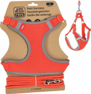 R.E.I.S. PET-HARNESS - Szelki dla zwierząt dzianina siateczkowa 100% poliester możliwość regulacji bezuciskowe elementy odblaskowe - czarny 2XS 1