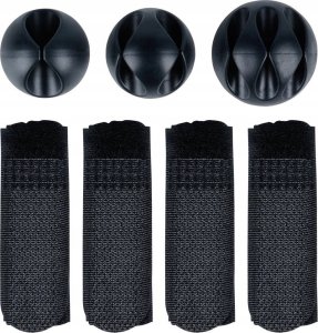 Vilde Organizer na kable pod blat biurka metalowy czarny 11