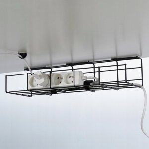 Vilde Organizer na kable pod blat biurka metalowy czarny 3