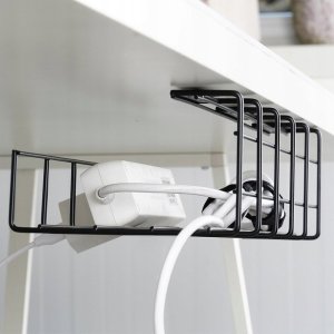 Vilde Organizer na kable pod blat biurka metalowy czarny 5