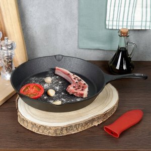 Patelnia Vilde Patelnia żeliwna z silikonową nakładką CAST LINE 30 cm 11