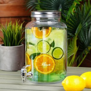 Vilde Słój do napojów z kranikiem szklany 6,2 l 5