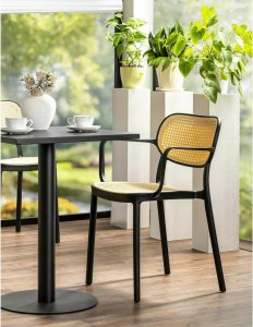 Signal Krzesło ogrodowe tarasowe BALI II efekt rattanu/czarne 6