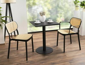 Signal Krzesło ogrodowe tarasowe BALI II efekt rattanu/czarne 7