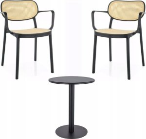 Signal Krzesło ogrodowe tarasowe BALI II efekt rattanu/czarne 8