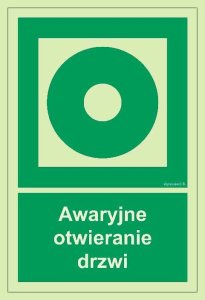 Mój dom Awaryjne Otwieranie Drzwi  Płyta Znak Święcący W Nocy 100 X 150 + Przylepce Libres Polska Sp Sgp-Ac084_100X150_Ps 5904937536975 1
