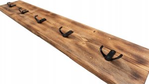 vidaXL WIESZAK ŚCIENNY NA UBRANIA 5 HACZYKÓW DREWNO 100CM 3