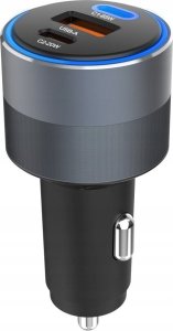 Ładowarka ForCell FORCELL F-ENERGY Alu ładowarka samochodowa 2 x Typ C + USB A PD QC4.0 SFC2.0 3A 85W szara 2