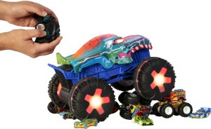 Mattel Hot Wheels RC Monster Trucks Mega-Wrex Alive Światła i dźwięki (JBD90) 4