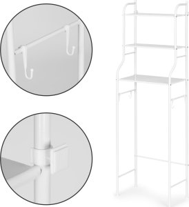 ModernHome Wysoki regał WC łazienkowy nad sedes 3 półki alumniowa konstrukcja 5