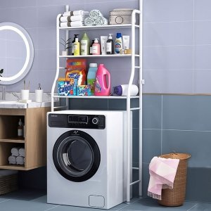 ModernHome Wysoki regał WC łazienkowy nad sedes 3 półki alumniowa konstrukcja 9