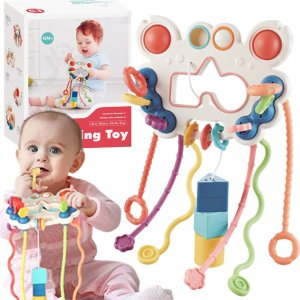 ProNice Zabawka Sensoryczna Gryzak Montessori Edukacyjna Grzechotka dla Dzieci 6w1 1
