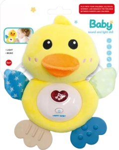 ProNice KACZUSZKA PLUSZOWA USYPIAJĄCA SENSORYCZNA ŚWIATŁO DŹWIĘK DLA NIEMOWLĄT 3