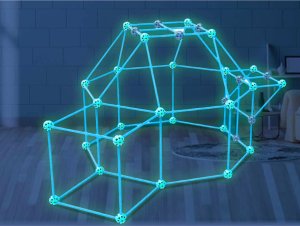 ProNice Zestaw Konstrukcyjny Budowa Namiot Baza Świecące Słomki Kulki Otwory Mater 5