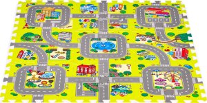 iPLAY Mata piankowa dla dzieci miasto 9 elementów 90,5x90,5cm IPLAY 2