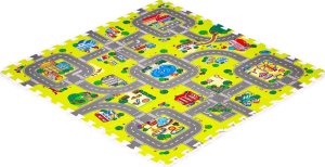 iPLAY Mata piankowa dla dzieci miasto 9 elementów 90,5x90,5cm IPLAY 3
