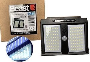 Kinkiet Beast Lampa solarna naścienna z czujnikiem światła 146LED 1200mAh Li-ion (18650) 1