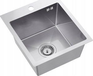Zlewozmywak Steiner QUADRON LUKE 90 zlewozmywak stalowy (40x45x20) z syfonem 1-komorowy b/o + bateria stalowa 2