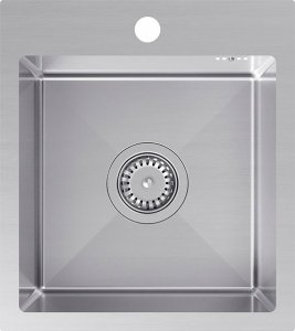 Zlewozmywak Steiner QUADRON LUKE 90 zlewozmywak stalowy (40x45x20) z syfonem 1-komorowy b/o + bateria stalowa 3