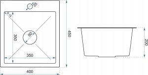 Zlewozmywak Steiner QUADRON LUKE 90 zlewozmywak stalowy (40x45x20) z syfonem 1-komorowy b/o + bateria z elastyczną wylewką stalowa 11