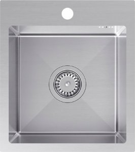 Zlewozmywak Steiner QUADRON LUKE 90 zlewozmywak stalowy (40x45x20) z syfonem 1-komorowy b/o + bateria z elastyczną wylewką stalowa 4