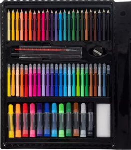 Maaleo Zestaw do malowania 208szt w walizce Farbki kredki Pastele pisaki Wyprawka 7