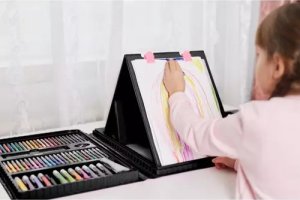 Maaleo Zestaw do malowania 208szt w walizce Farbki kredki Pastele pisaki Wyprawka 10