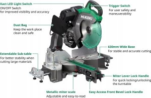 Ukośnica Hikoki HIKOKI PIŁA UKOŚNICA 305/1250W C12RSH3WAZ LASER 4